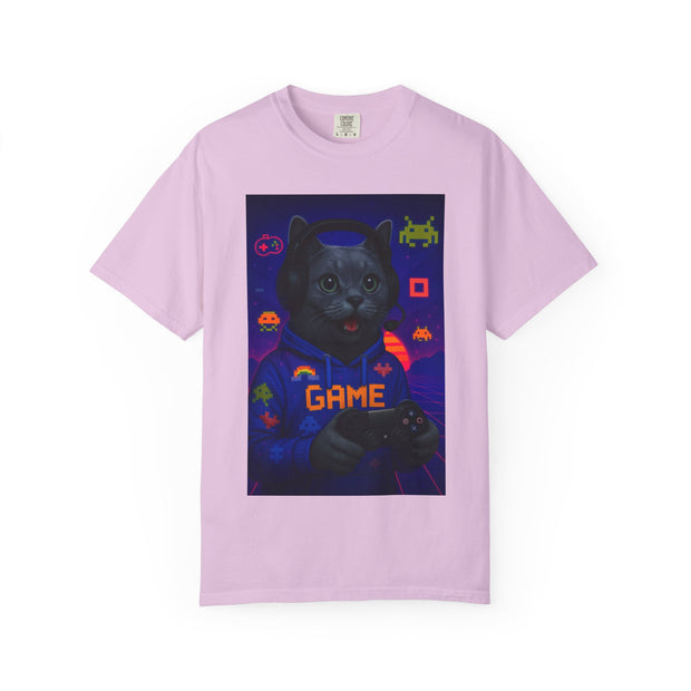 Game On Dark Gray Cat T-shirt