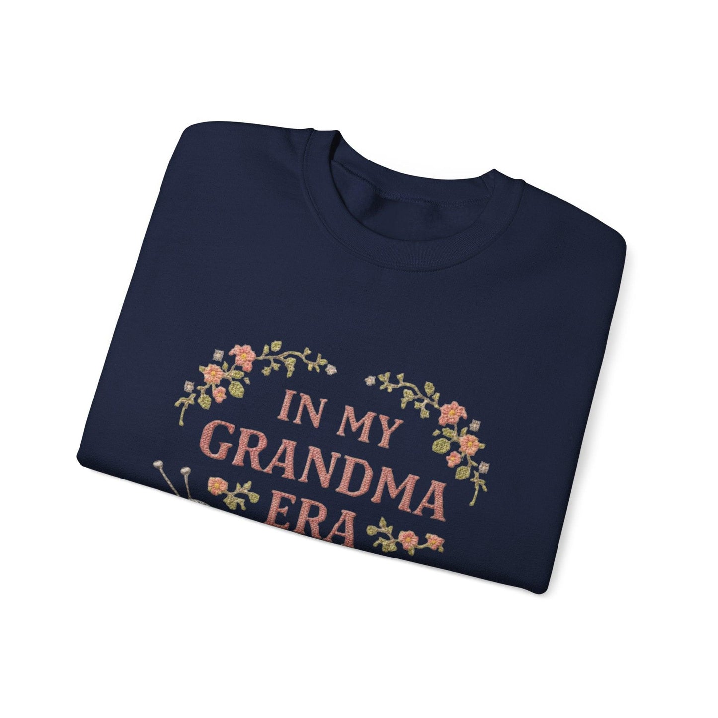 In My Grandma Era knitting balls and glasses Sweatshirt | Cozy vintage floral design