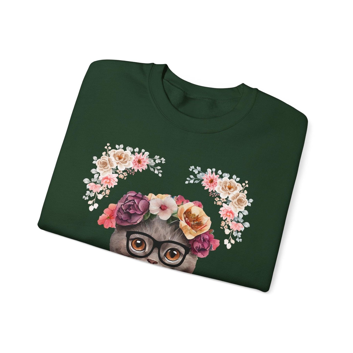 Geeky Goddess Dark Gray Cat Unisex Crewneck Sweatshirt