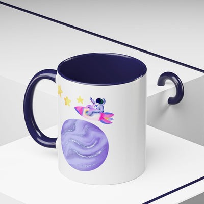 Astronaut Taking Off In Space Accent Coffee Mug