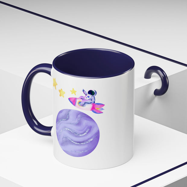Astronaut Taking Off In Space Accent Coffee Mug