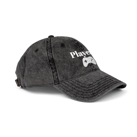 'Player 1' Vintage Embroidered Cap
