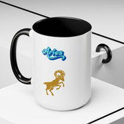'Aries' Zodiac Accent Coffee Mug