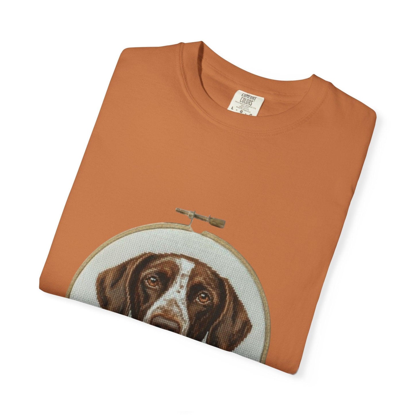 German Shorthaired Pointer Portrait T-Shirt | Embroidery Hoop Dog Art