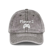 'Player 2' Vintage Embroidered Cap
