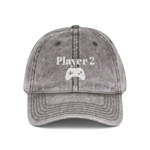 'Player 2' Vintage Embroidered Cap