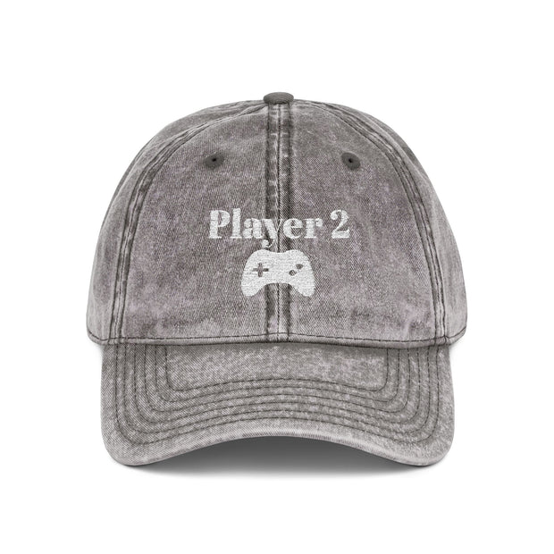 'Player 2' Vintage Embroidered Cap