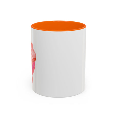 Pink/Yellow Planet Wrapped In A Bow Accent Coffee Mug