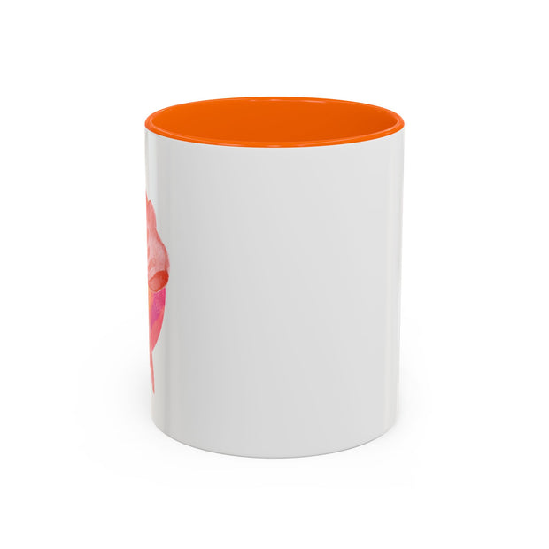 Pink/Yellow Planet Wrapped In A Bow Accent Coffee Mug