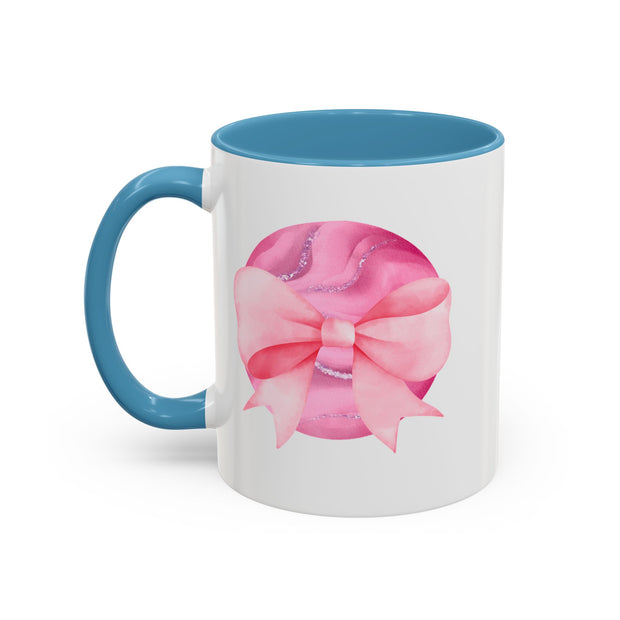 Pink Planet Wrapped In A Bow Accent Coffee Mug