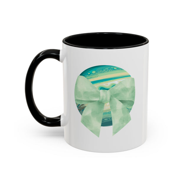 Green Planet Wrapped In A Bow Accent Coffee Mug