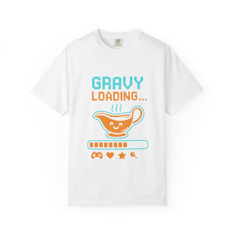 Gravy Loading Unisex Tee, Funny Foodie T-Shirt for Thanksgiving, Casual Wear, Gamer Gift, Comfort Fit