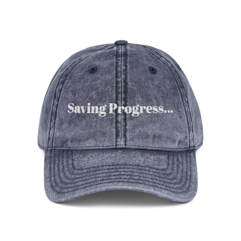 'Saving Progress...' Vintage Embroidered Cap