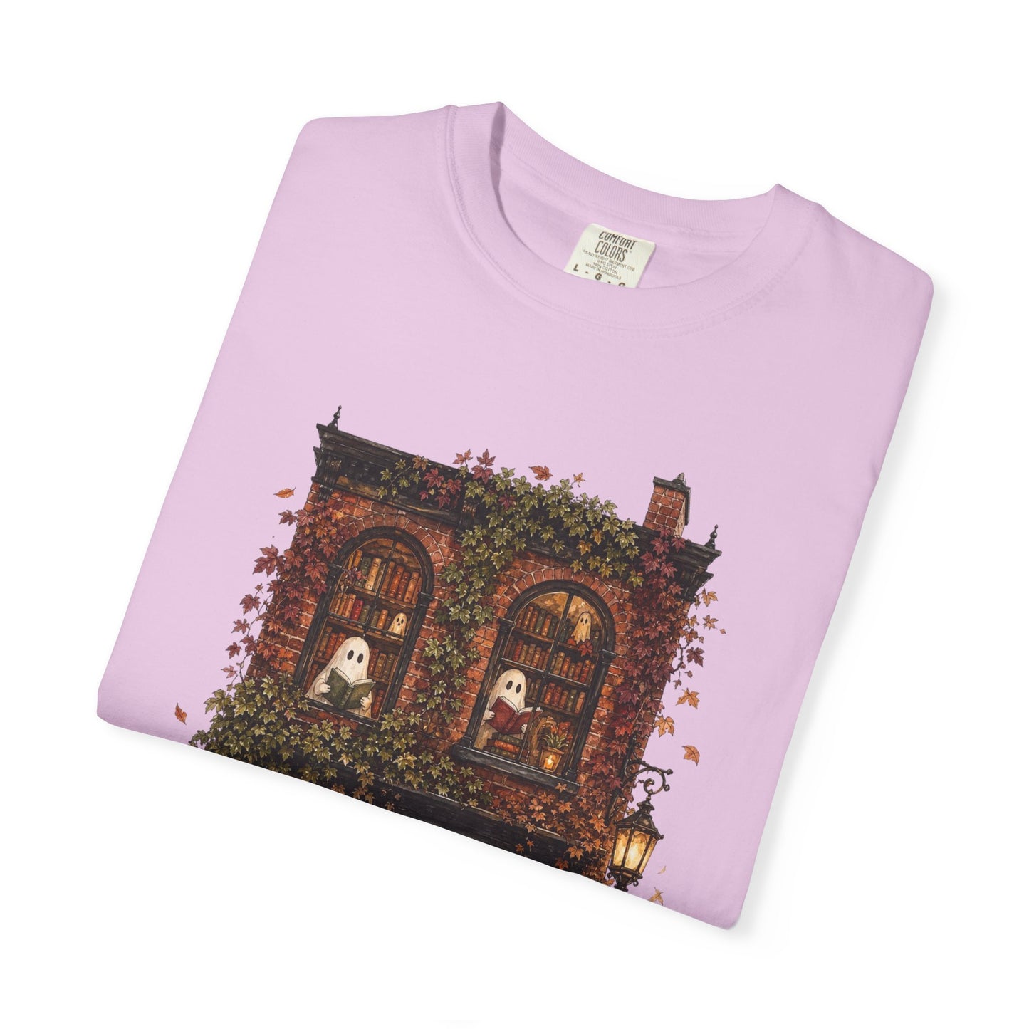 Haunted Bookstore T-Shirt, Cozy Book Lover Halloween Shirt, Ghost Library Tee, Dark Academia Fall Graphic, Spooky Reader Gift