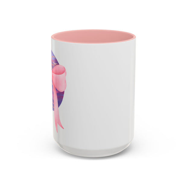 Pink/Purple Planet Wrapped In A Bow Accent Coffee Mug