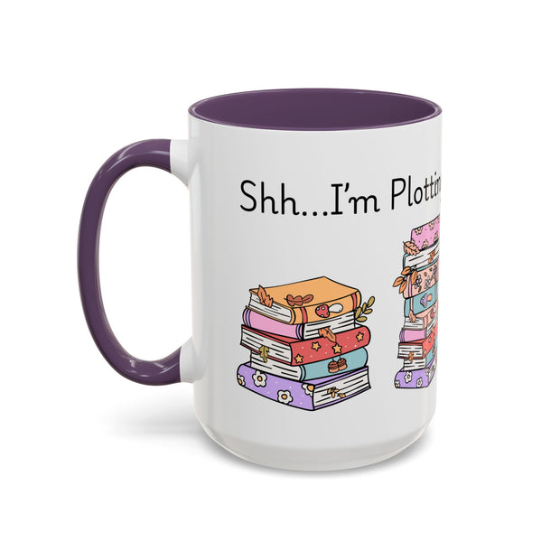 'Shhh...I'm Plotting' Accent Coffee Mug