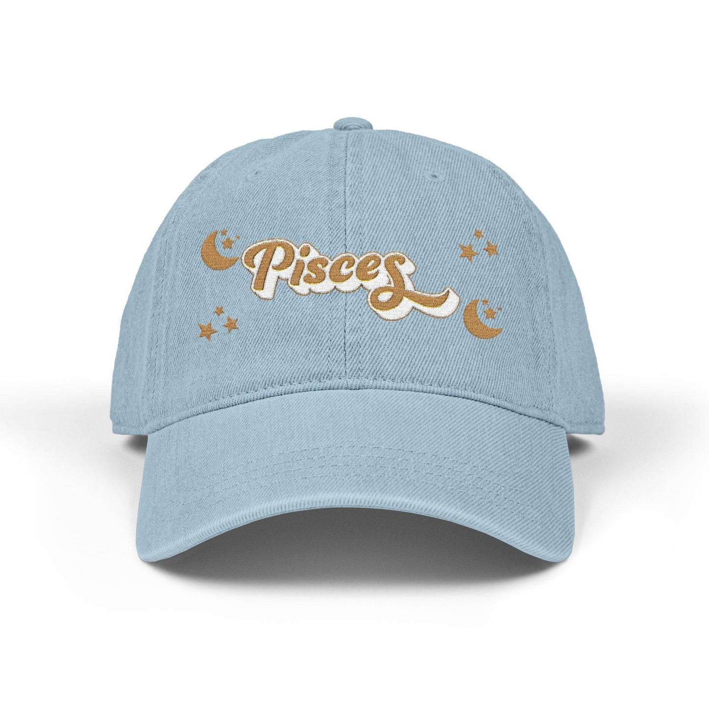 'Pisces' Denim Embroidered Cap