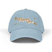 'Pisces' Denim Embroidered Cap