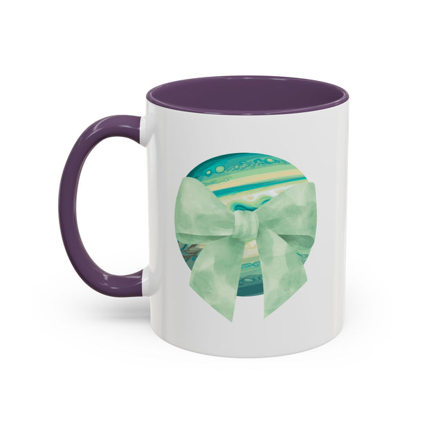 Green Planet Wrapped In A Bow Accent Coffee Mug