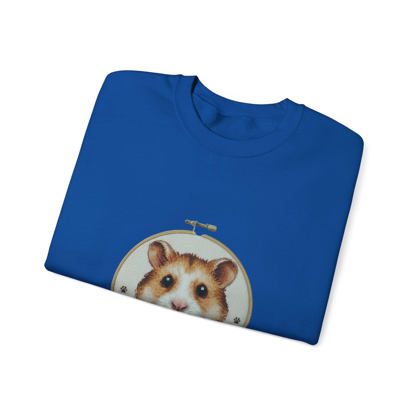 Hamster Portrait Sweatshirt | Embroidery Hoop Floral Frame