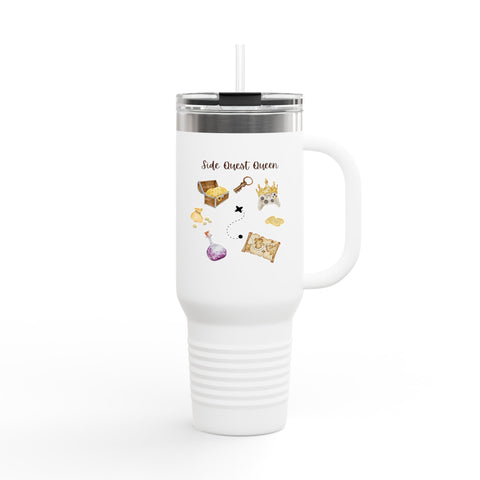 'Side Quest Queen' Insulated Travel Mug, 40oz