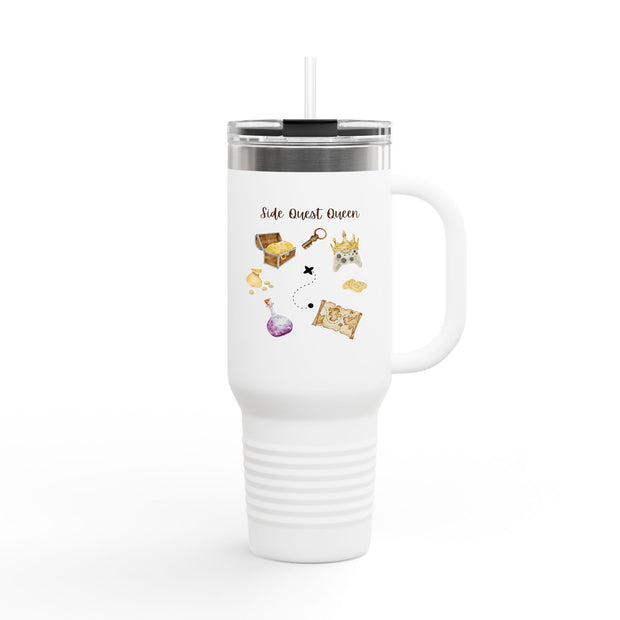 'Side Quest Queen' Insulated Travel Mug, 40oz