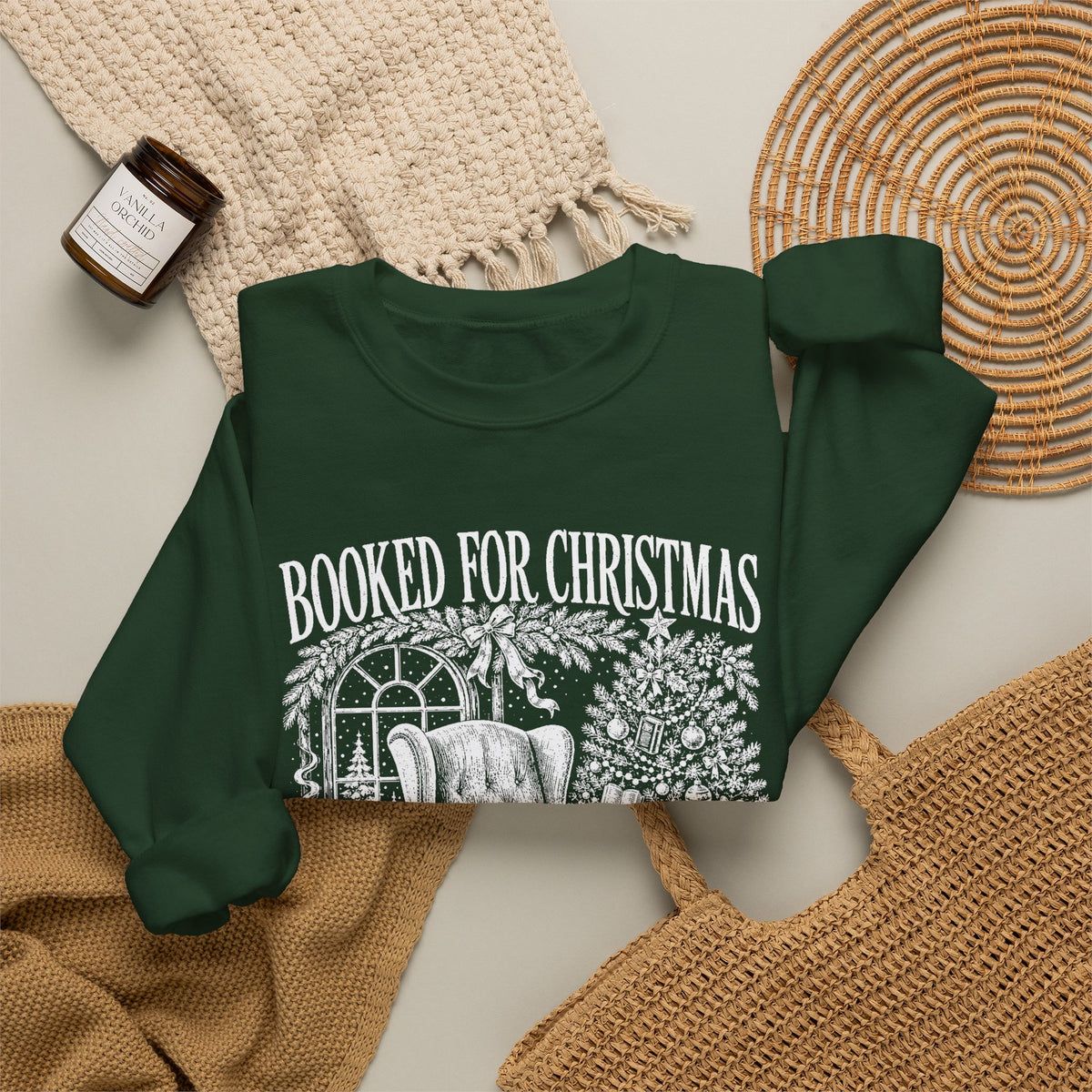 Booked for Christmas Sweatshirt, Book Lover Christmas Crewneck, Cozy Reader Sweater, Bookish Holiday Shirt, BookTok Christmas Gift