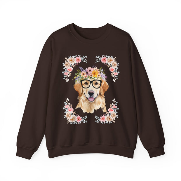 Geeky Goddess Golden Retriever Unisex Crewneck Sweatshirt