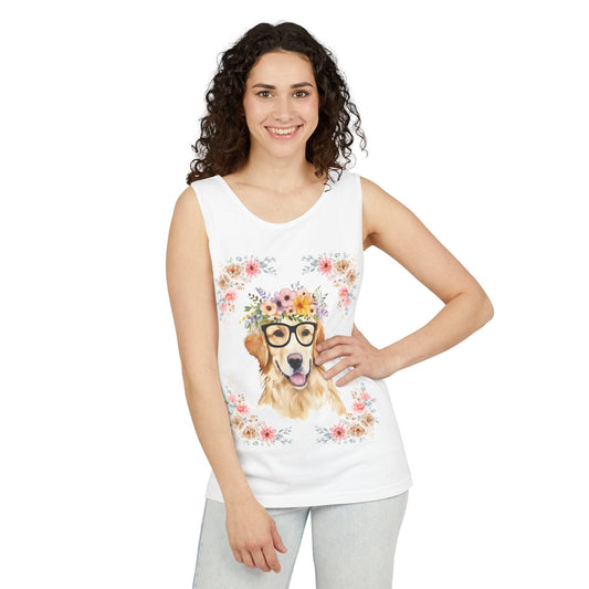 Geeky Goddess Golden Retriever Unisex Tank Top