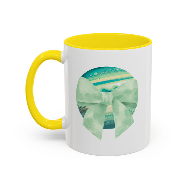 Green Planet Wrapped In A Bow Accent Coffee Mug