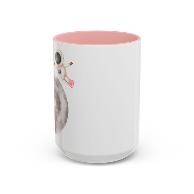 Astronaut Flying To The Moon Accent Coffee Mug