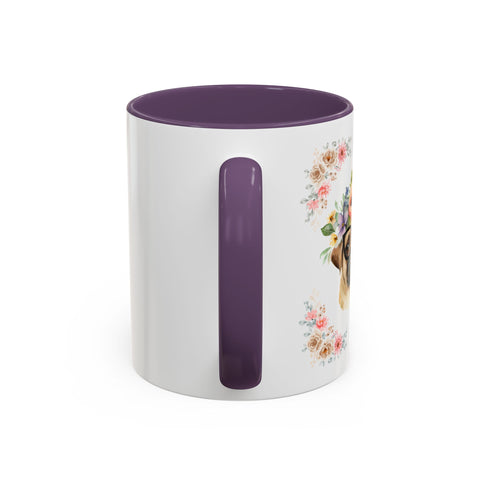 Geeky Goddess Pug Accent Coffee Mug