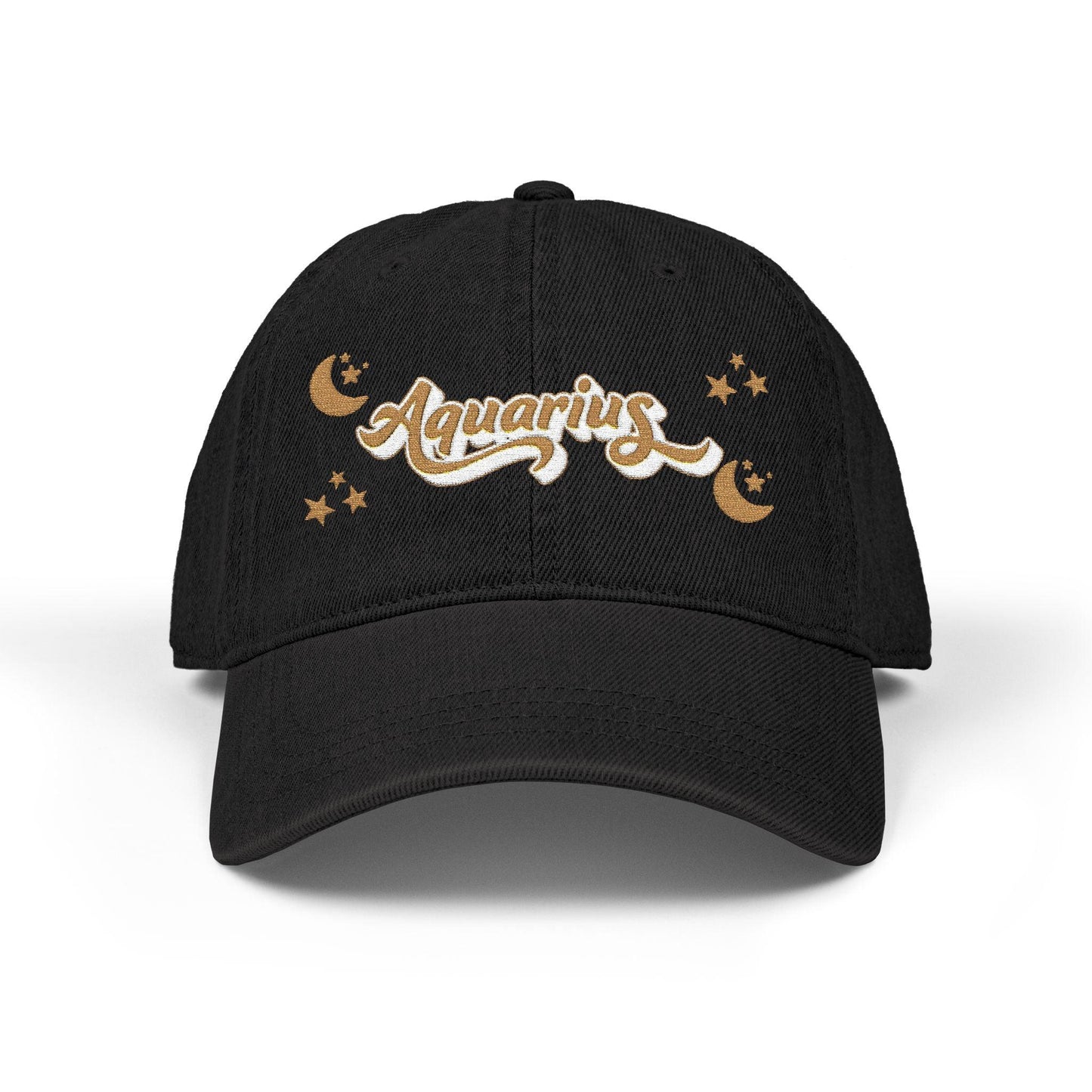 'Aquarius' Demin Embroidered Cap