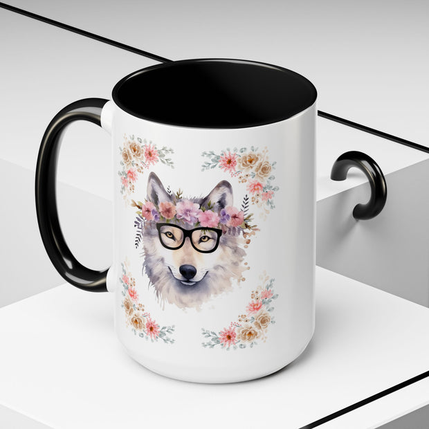 Geeky Goddess Wolf Accent Coffee Mug