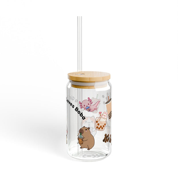 'Just a Girl Who Loves Boba' Sipper Glass