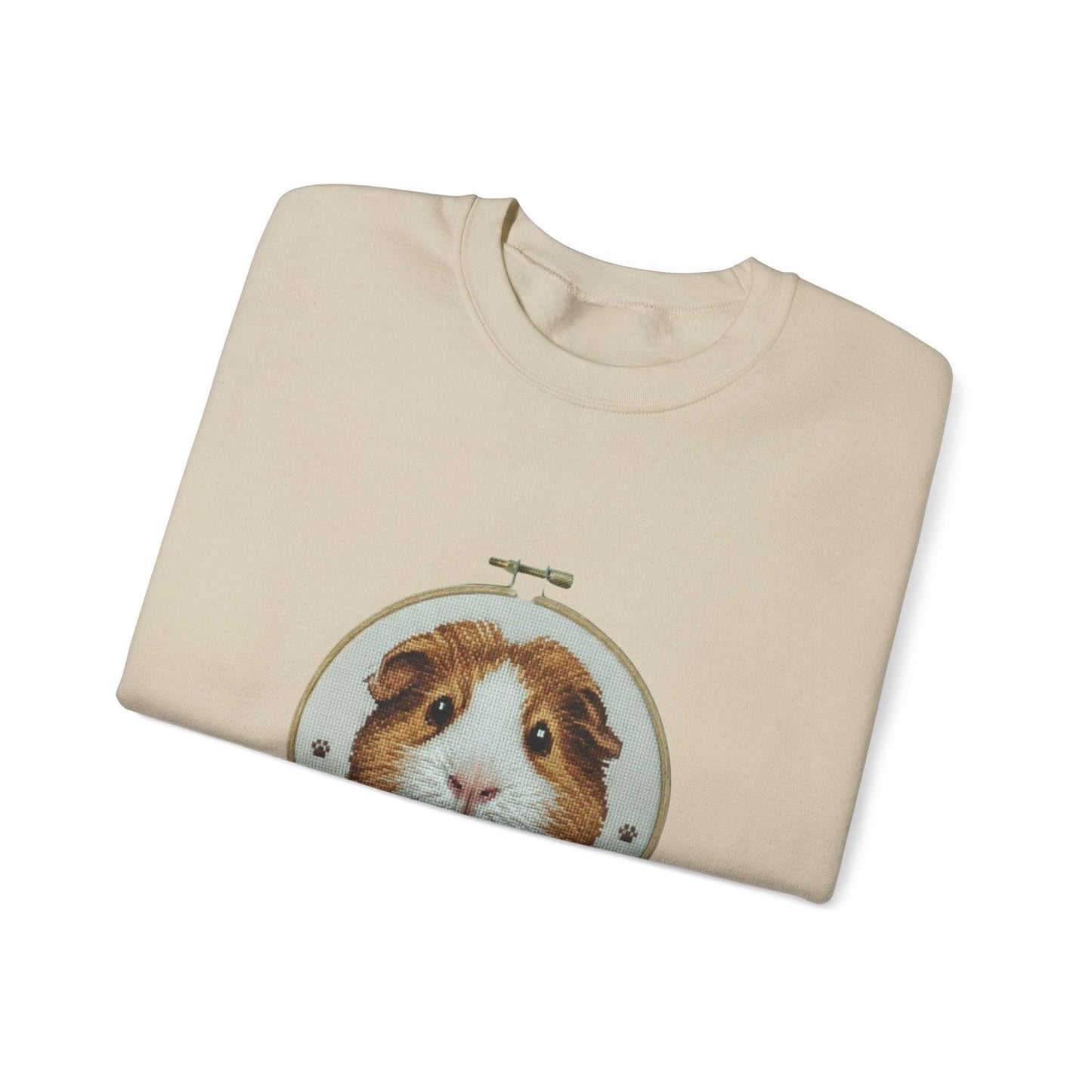 Guinea Pig Portrait Crewneck Sweatshirt | Embroidery Hoop Style