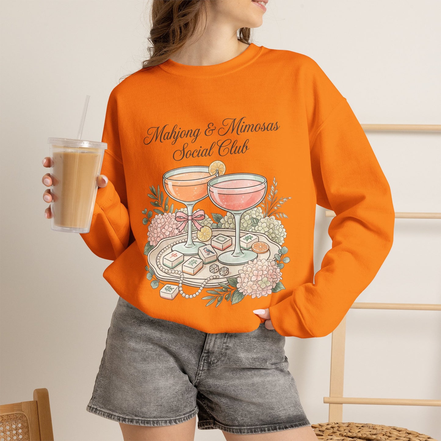 Mahjong & Mimosas Sweatshirt, Mahjong Club Crewneck, Brunch Girl Pullover