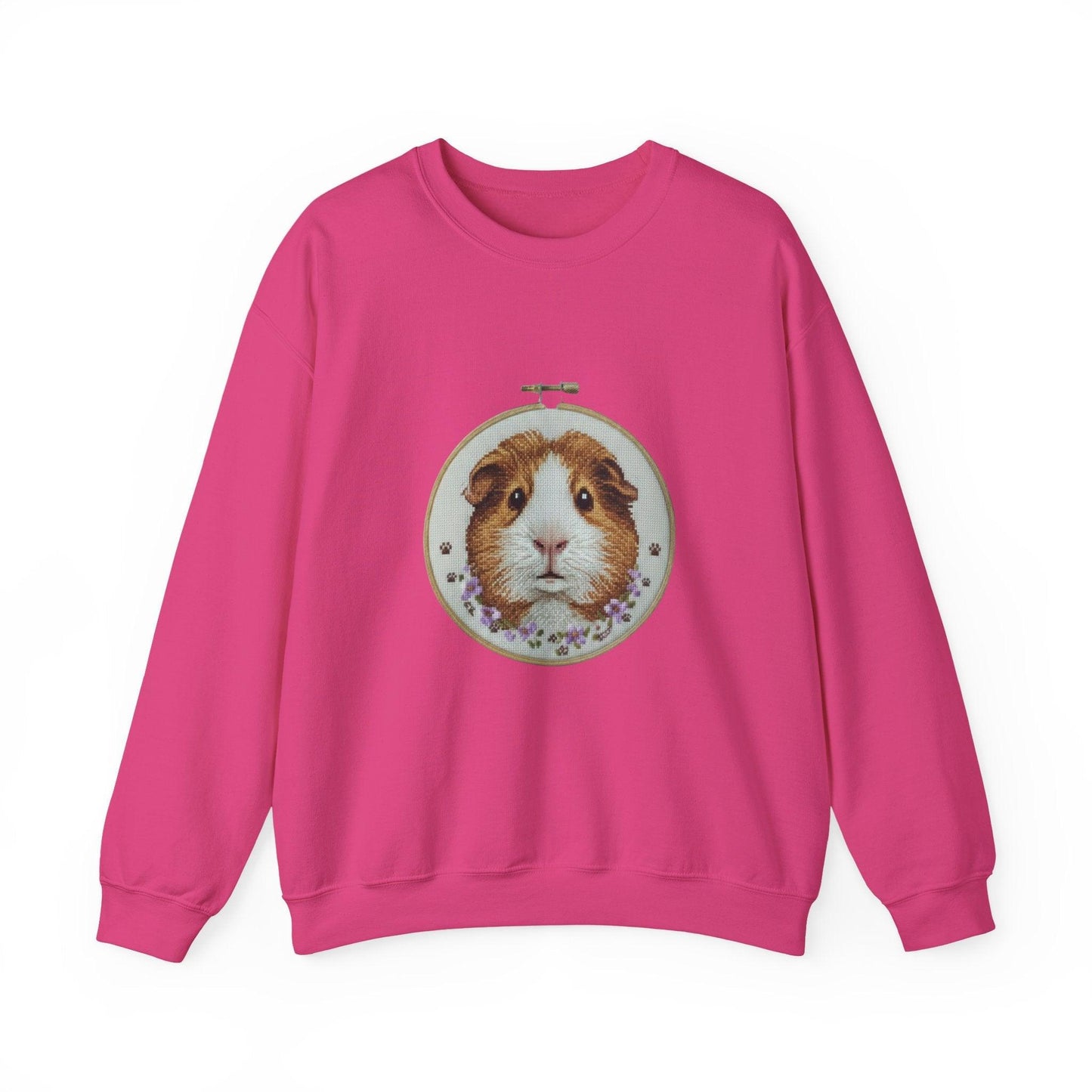 Guinea Pig Portrait Crewneck Sweatshirt | Embroidery Hoop Style