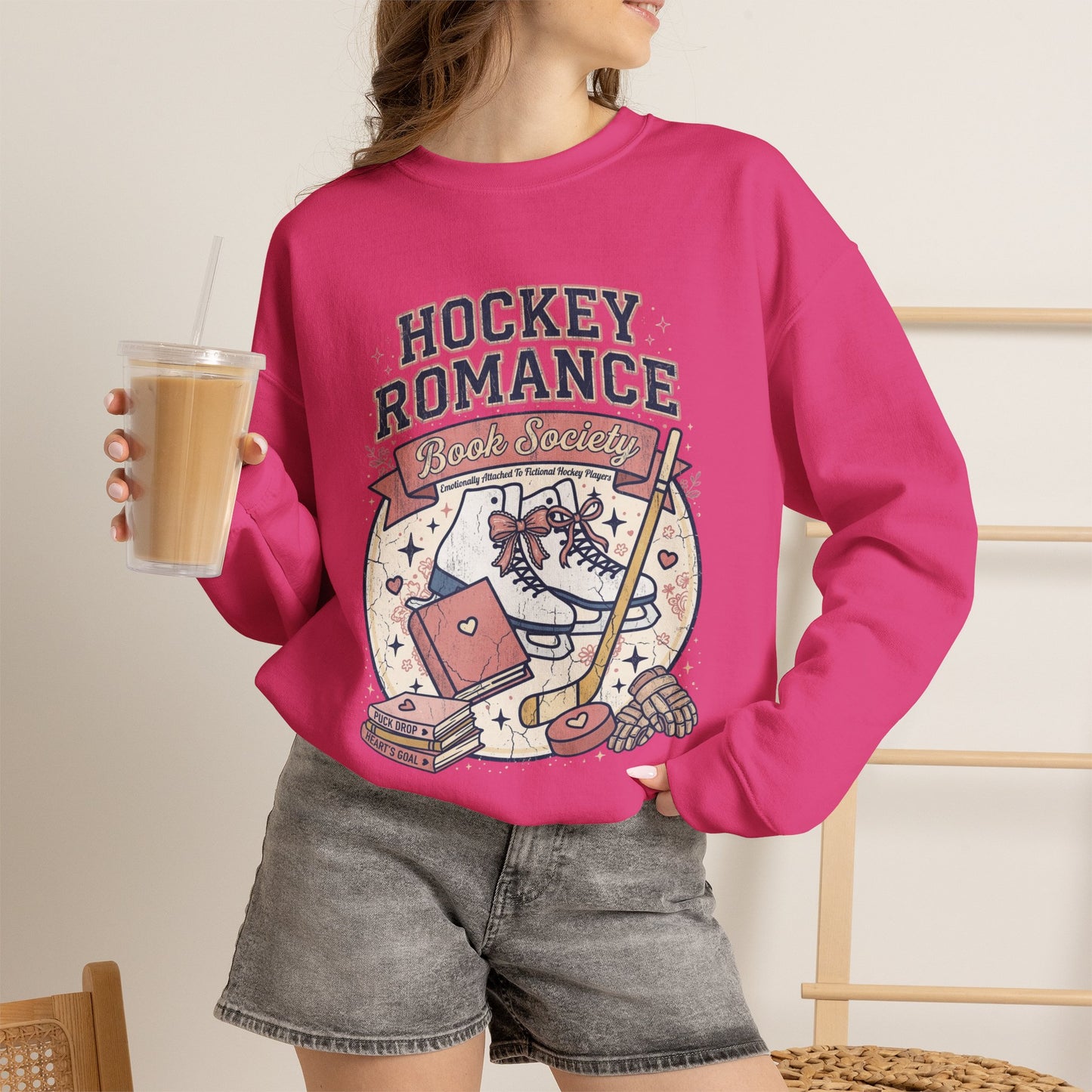 Hockey Romance Sweatshirt, Booktok Hockey Romance Crewneck, Romance Reader Sweatshirt, Cozy Hockey Book Girly Gift