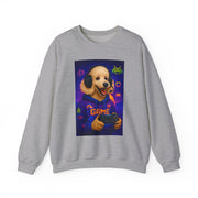 Gamer Dog Sweatshirt, Unisex Crewneck, Cute Gaming Apparel, Gift for Pet Lovers, Funny Sweatshirt, Cozy Gaming Clothing