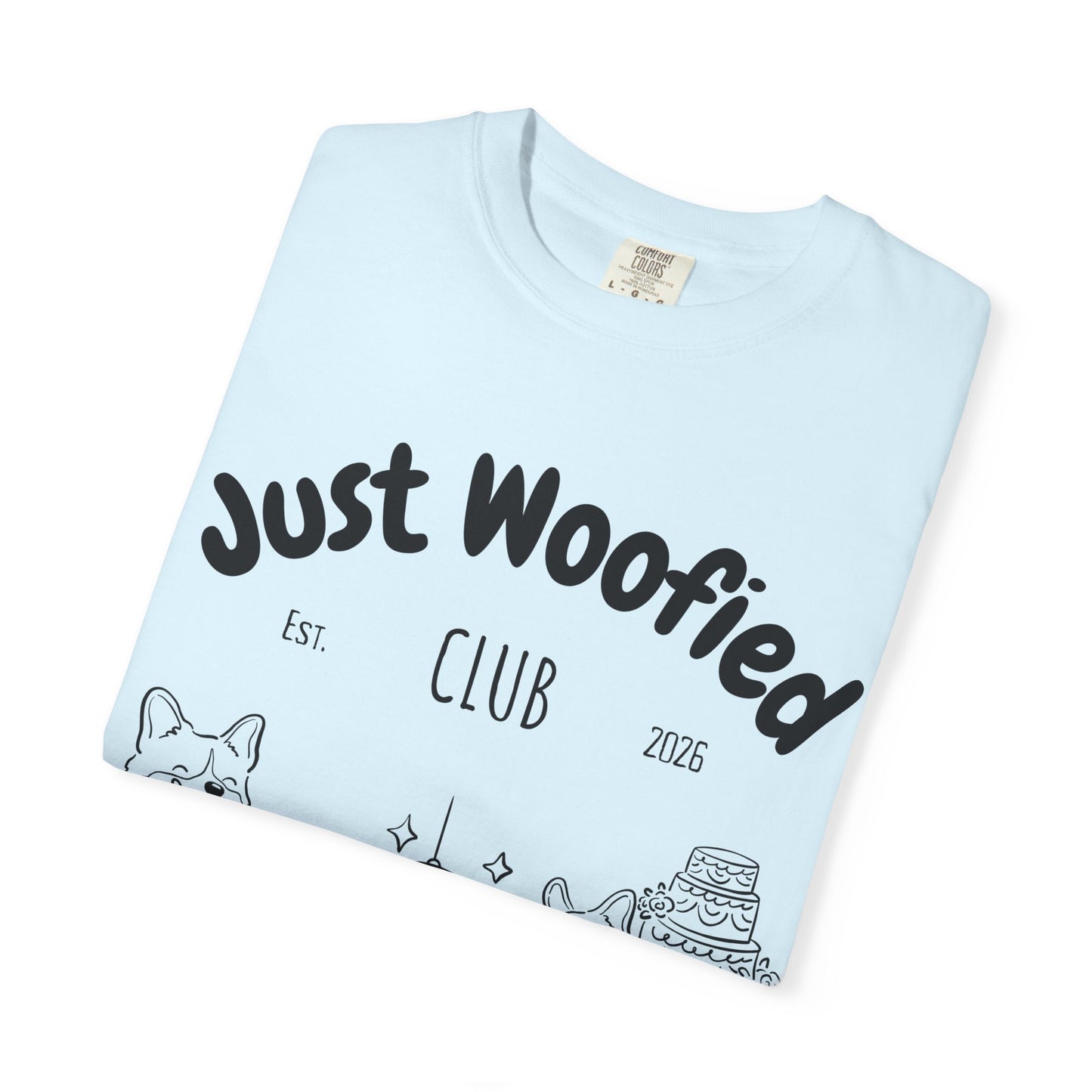 Just Married Dog Wedding Shirt Newlywed Couple Matching T-Shirt Comfort Colors Mr And Mrs Tee Just Woofied Honeymoon Gift For Bride Groom