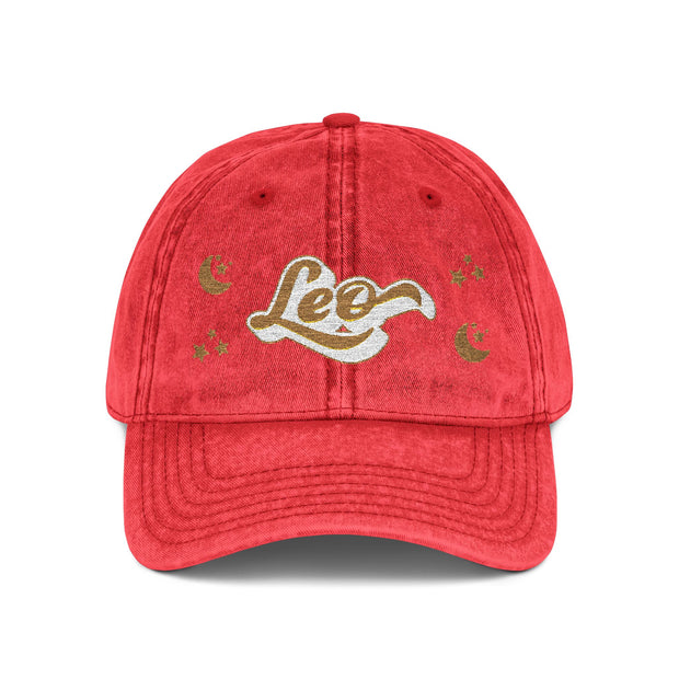 'Leo' Vintage Embroidered Cap