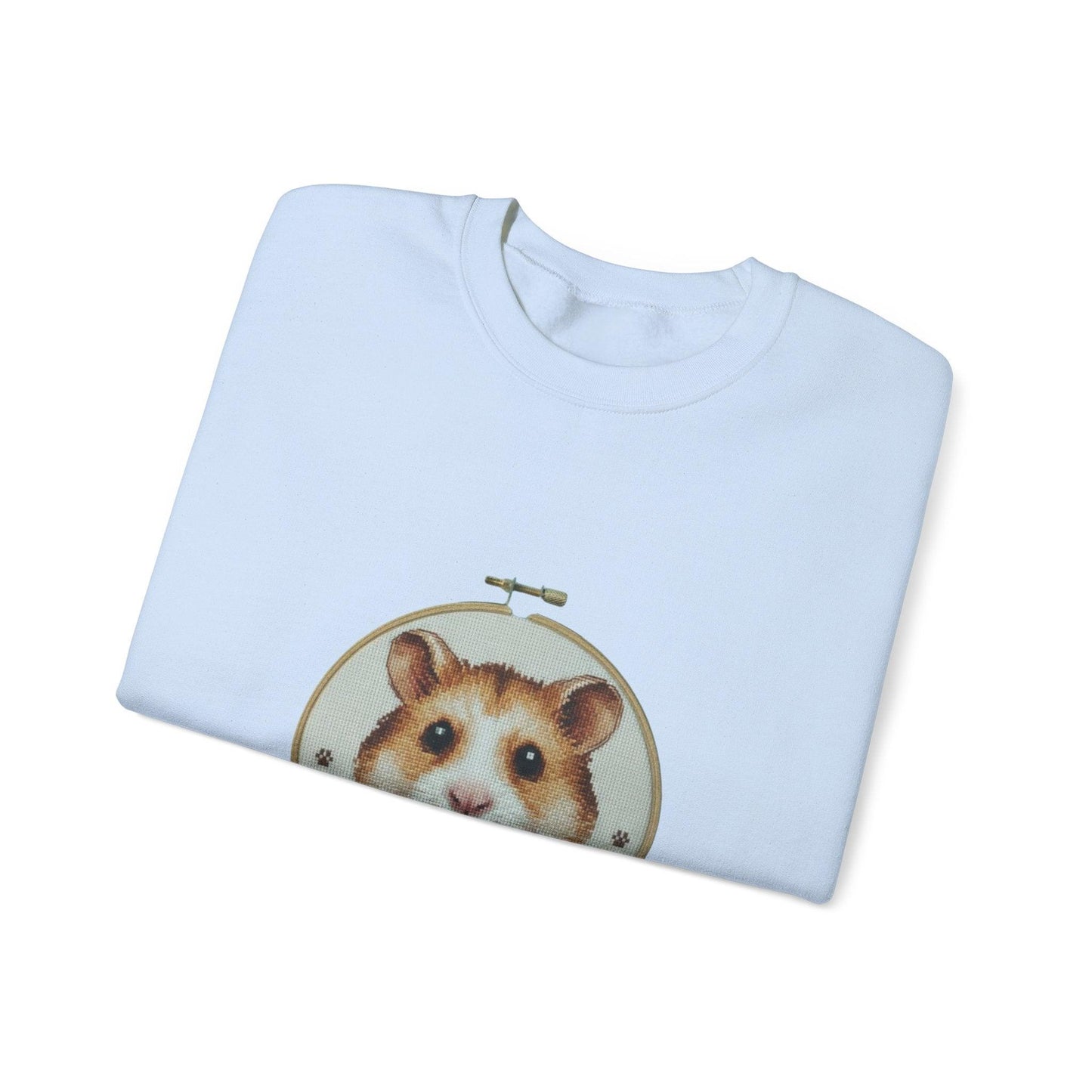 Hamster Portrait Sweatshirt | Embroidery Hoop Floral Frame