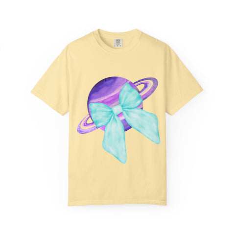 Purple Saturn Wrapped In Bow Unisex T-Shirt