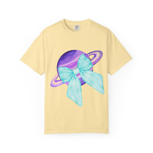 Purple Saturn Wrapped In Bow Unisex T-Shirt