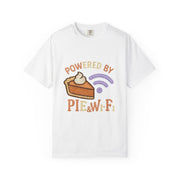 Powered by Pie and Wi-Fi T-Shirt, Funny Unisex Tee, Gift for Pie Lovers, Tech Enthusiasts, Perfect for Holidays and Parties