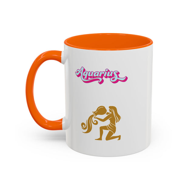 'Aquarius' Zodiac Accent Coffee Mug