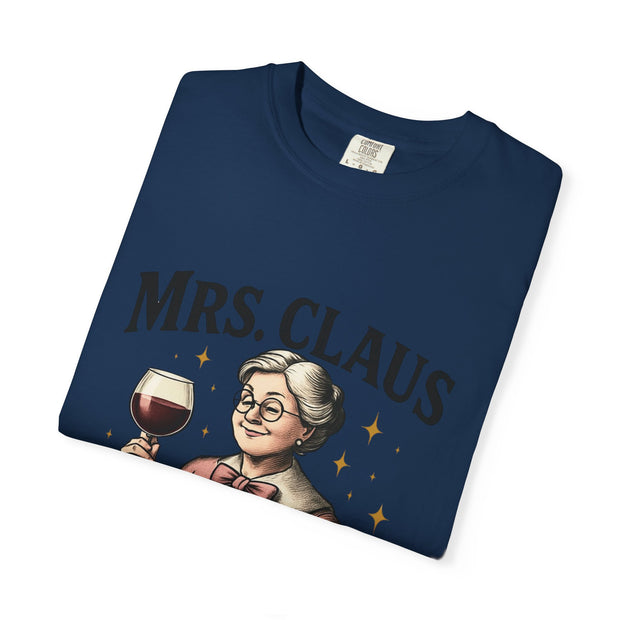 Mrs. Claus Wine Club T-Shirt, Fun Christmas Tee, Holiday Humor Shirt, Unique Gift for Wine Lovers, Mrs Claus Wine Lover Apparel