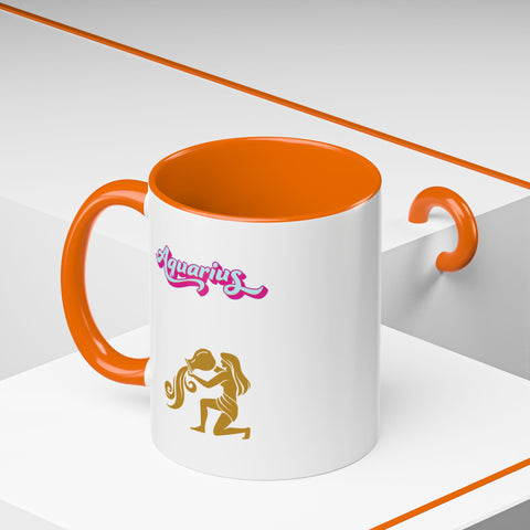 'Aquarius' Zodiac Accent Coffee Mug