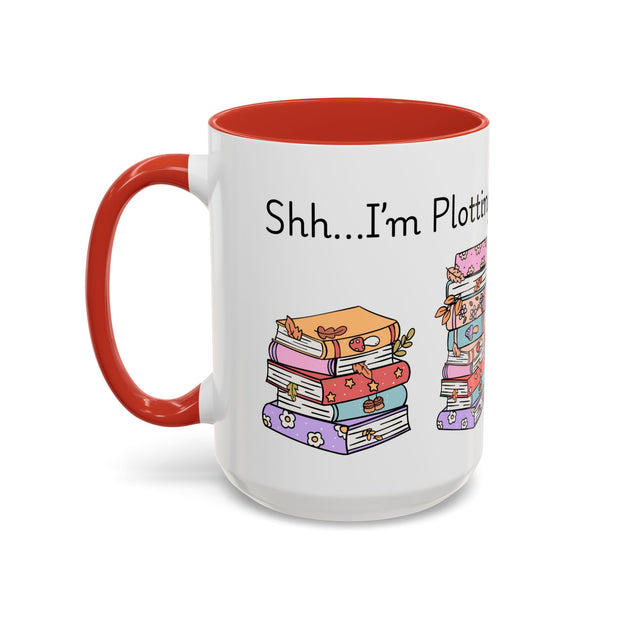 'Shhh...I'm Plotting' Accent Coffee Mug